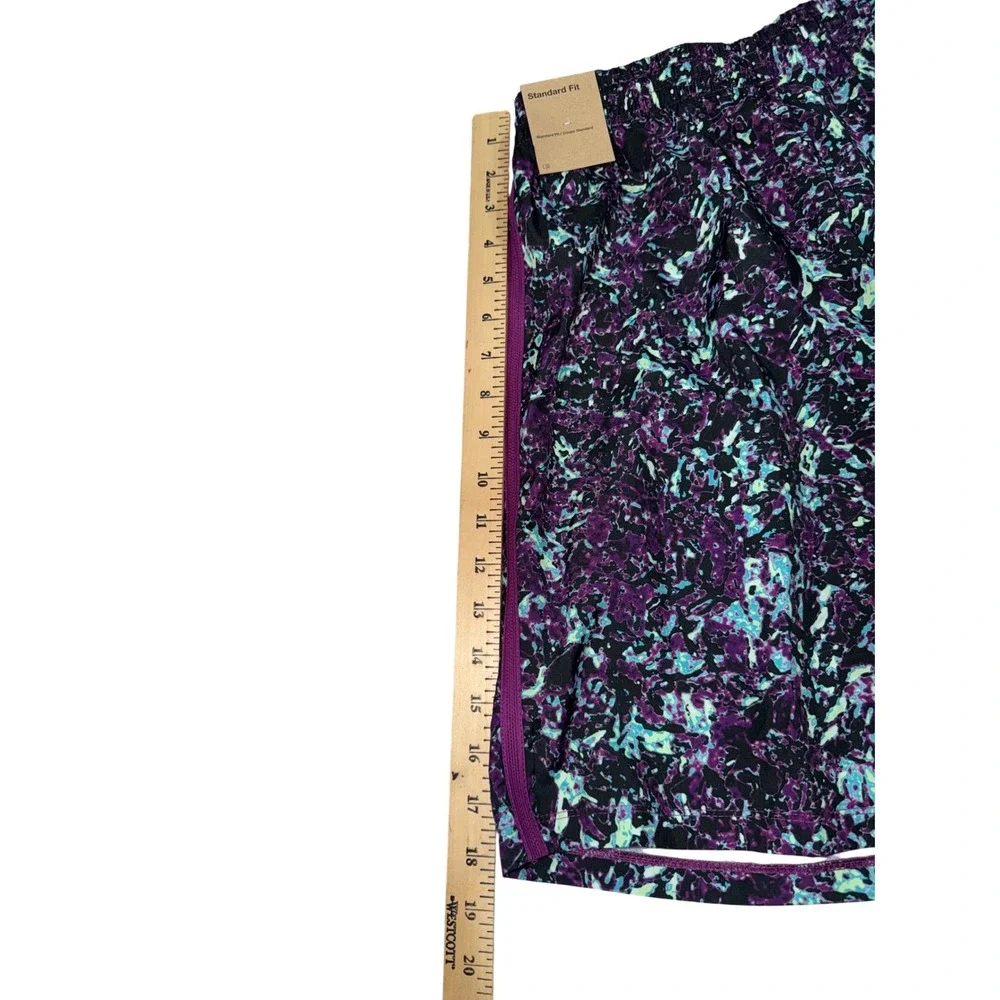 Nike Kids Dri-Fit Athletic‎ Shorts Purple Black Teal Abstract Print Size XL